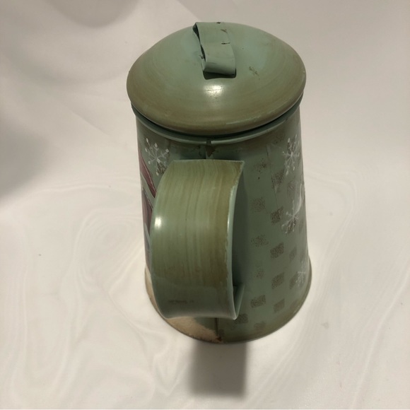 Yankee Candle Vintage/Primitive Style Metal Teapot Votive Candle Holder Snowman - Picture 3 of 7